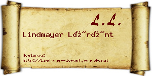 Lindmayer Lóránt névjegykártya