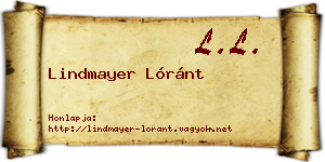 Lindmayer Lóránt névjegykártya