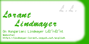 lorant lindmayer business card